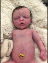 Load image into Gallery viewer, CUSTOM full body silicone mini kit Kenzo 8”  in super soft blend with 3D skin effect ROOTED