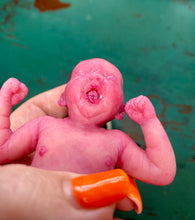 Load image into Gallery viewer, AVAILABLE full body silicone mini baby Lucas in soft blend asleep bald