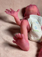 Load image into Gallery viewer, CUSTOM Prototype full body Silicone premature baby doll Amelia (baby girl ) in soft blend with armatures