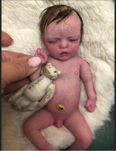 Load image into Gallery viewer, CUSTOM full body silicone mini kit Kenzo 8”  in super soft blend with 3D skin effect ROOTED