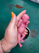 Load image into Gallery viewer, AVAILABLE full body silicone mini baby Lucas in soft blend asleep bald