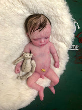 Load image into Gallery viewer, CUSTOM full body silicone mini kit Kenzo 8”  in super soft blend with 3D skin effect ROOTED