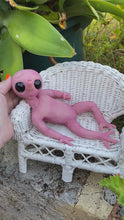 Load and play video in Gallery viewer, AVAILABLE PROTOTYPE Full body silicone mini baby Alien #3 in super soft blend 11”