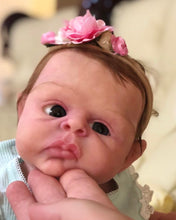 Load image into Gallery viewer, AWAKE Blank (unpainted) silicone head for cuddle baby doll in super soft blend with 3D skin effect