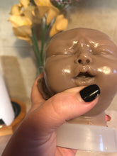 Load image into Gallery viewer, ASLEEP Blank (unpainted) silicone head for cuddle baby doll in super soft blend with 3D skin effect