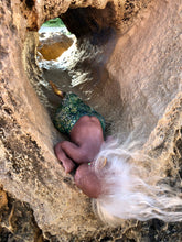 Load image into Gallery viewer, AVAILABLE Custom Awake Full body silicone mermaid baby 10" ( green tail)