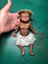 Load image into Gallery viewer, AVAILABLE Biracial (African American) super soft Full body silicone baby girl Didi 8.5” rooted