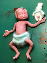 Load image into Gallery viewer, Super detailed Full body silicone premature baby in soft blend asleep 12"