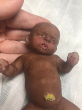 Load image into Gallery viewer, AVAILABLE full body silicone mini baby Jasmine 5” in super soft blend in biracial colour
