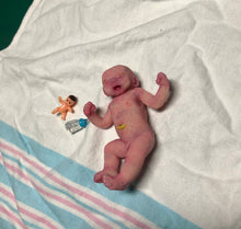 Load image into Gallery viewer, Custom Prototype full body silicone mini kit Jamie 4.5” (baby boy) in super soft blend with 3D skin effect