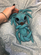 Load image into Gallery viewer, Full body silicone alien squid baby Nova in blue