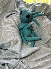 Load image into Gallery viewer, Full body silicone alien squid baby Nova in blue