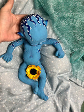 Load image into Gallery viewer, AVAILABLE Prototype Full body silicone fantasy baby Ana in soft blend, asleep, avatar inspired