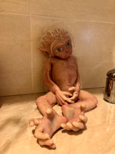 Load image into Gallery viewer, Full body silicone baby albino monkey Bibi in super soft marshmallow blend