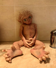 Load image into Gallery viewer, Full body silicone baby albino monkey Bibi in super soft marshmallow blend