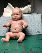 Load image into Gallery viewer, Blank (unpainted) full body silicone mini kit Vikki 9” in super soft blend with 3D skin effect
