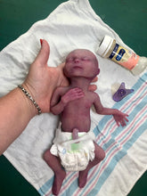 Load image into Gallery viewer, Prototype full body silicone baby girl Hope 12” (ultra premature baby) in Caucasian flocked colour in super soft platinum silicone