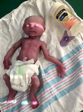 Load image into Gallery viewer, Prototype full body silicone baby girl Hope 12” (ultra premature baby) in Caucasian flocked colour in super soft platinum silicone