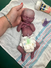 Load image into Gallery viewer, Prototype full body silicone baby girl Hope 12” (ultra premature baby) in Caucasian flocked colour in super soft platinum silicone