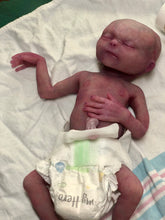 Load image into Gallery viewer, Prototype full body silicone baby girl Hope 12” (ultra premature baby) in Caucasian flocked colour in super soft platinum silicone