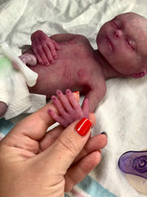 Load image into Gallery viewer, Prototype full body silicone baby girl Hope 12” (ultra premature baby) in Caucasian flocked colour in super soft platinum silicone