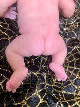 Load image into Gallery viewer, AVAILABLE prototype Little witch full body silicone baby Vikki 8” in soft blend #1 with 3D skin effect