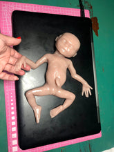 Load image into Gallery viewer, Blank (unpainted) full body silicone kit Hope 12” (baby girl) in Caucasian flocked colour in super soft platinum silicone