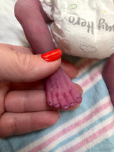 Load image into Gallery viewer, Prototype full body silicone baby girl Hope 12” (ultra premature baby) in Caucasian flocked colour in super soft platinum silicone