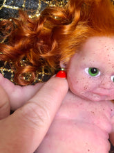 Load image into Gallery viewer, AVAILABLE prototype Little witch full body silicone baby Vikki 8” in soft blend #1 with 3D skin effect