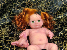 Load image into Gallery viewer, AVAILABLE prototype Little witch full body silicone baby Vikki 8” in soft blend #1 with 3D skin effect