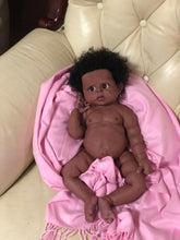 Load image into Gallery viewer, CUSTOM AA super thick black hair Full body silicone baby Rihanna sculpt 20"