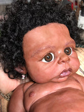 Load image into Gallery viewer, CUSTOM AA super thick black hair Full body silicone baby Rihanna sculpt 20"