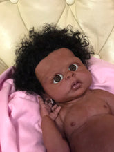 Load image into Gallery viewer, CUSTOM AA super thick black hair Full body silicone baby Rihanna sculpt 20"