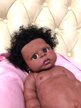 Load image into Gallery viewer, CUSTOM AA super thick black hair Full body silicone baby Rihanna sculpt 20"