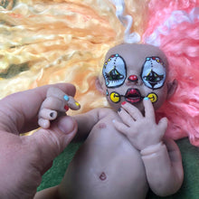 Load image into Gallery viewer, AVAILABLE full body silicone Sad Clown Prada 11.5” (baby girl) in biracial colour in super soft platinum silicone