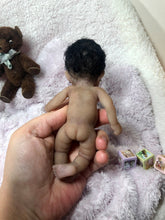 Load image into Gallery viewer, AVAILABLE full body silicone mini biracial doll Laney (with hair) in soft blend