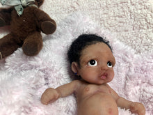 Load image into Gallery viewer, AVAILABLE full body silicone mini biracial doll Laney (with hair) in soft blend