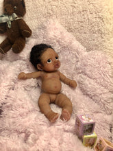 Load image into Gallery viewer, AVAILABLE full body silicone mini biracial doll Laney (with hair) in soft blend