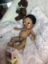 Load image into Gallery viewer, AVAILABLE full body silicone mini biracial doll Laney (with hair) in soft blend