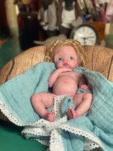 Load image into Gallery viewer, CUSTOM full body silicone 10” doll Willow (with long curly hair) in soft blend