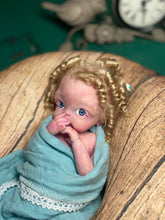 Load image into Gallery viewer, CUSTOM full body silicone 10” doll Willow (with long curly hair) in soft blend