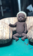 Load image into Gallery viewer, AVAILABLE full body silicone mini kit Kenzo 8” in super soft blend in AA skin colour, open eyes