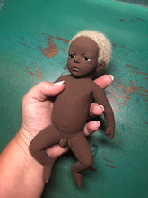 Load image into Gallery viewer, AVAILABLE full body silicone mini kit Kenzo 8” in super soft blend in AA skin colour, open eyes