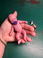 Load image into Gallery viewer, full body silicone mini kit Milly 4.5” in super soft blend asleep bald