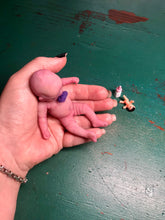 Load image into Gallery viewer, full body silicone mini kit Milly 4.5” in super soft blend asleep bald