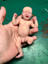 Load image into Gallery viewer, Custom Special full body silicone mini baby Lucas in soft blend asleep bald