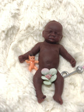 Load image into Gallery viewer, AVAILABLE AA full body silicone mini kit Milly 4.5” in super soft blend asleep bald