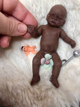 Load image into Gallery viewer, AVAILABLE AA full body silicone mini kit Milly 4.5” in super soft blend asleep bald