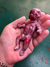Load image into Gallery viewer, AVAILABLE Prototype full body silicone mini baby Milly 4.5” with vernix effect in soft blend asleep bald