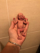 Load image into Gallery viewer, Custom full body silicone mini baby Lucas in soft blend asleep bald